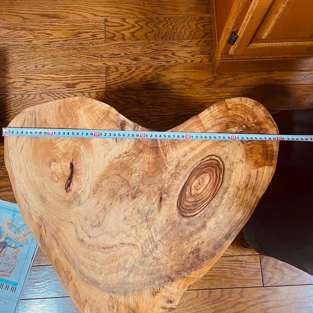 ナチュラルウッド センターテーブル ハート型