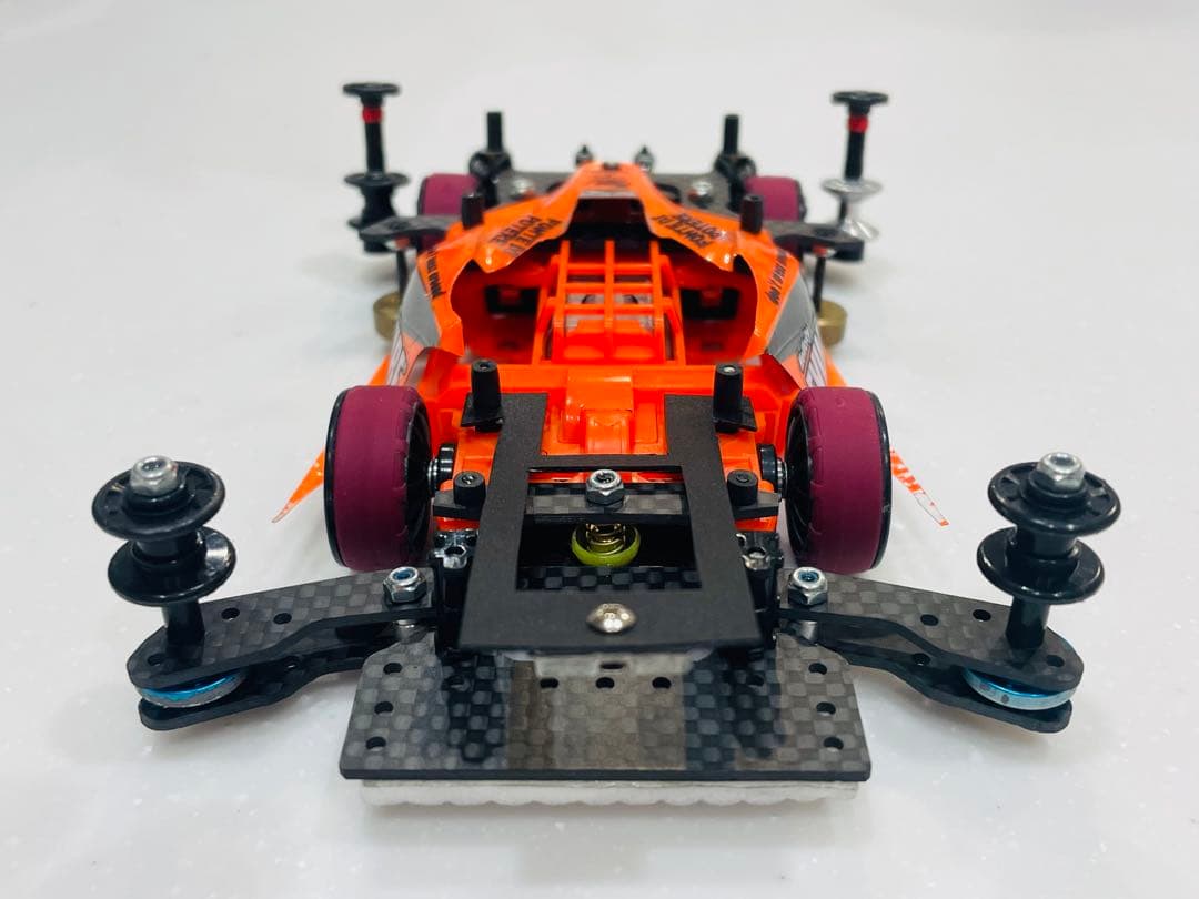 ミニ四駆　MSスギヤマ式フレキ　V字カット鳥居残し　２軸ATスラダン　１軸アンカ