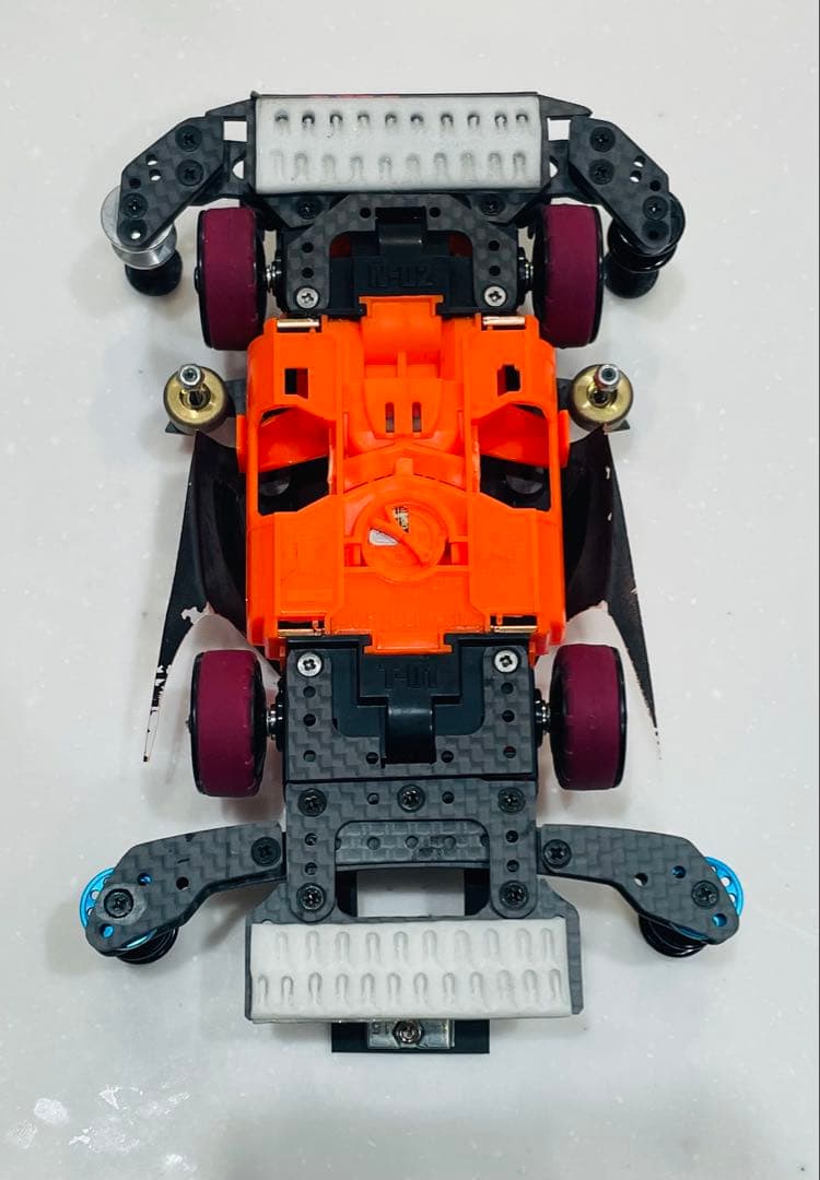ミニ四駆　MSスギヤマ式フレキ　V字カット鳥居残し　２軸ATスラダン　１軸アンカ
