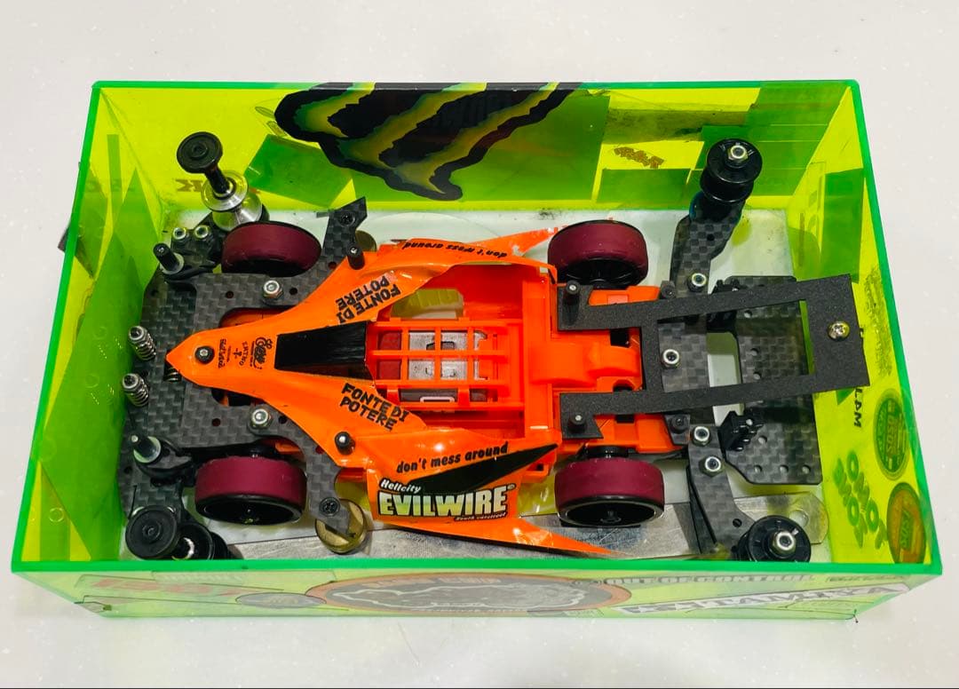 ミニ四駆　MSスギヤマ式フレキ　V字カット鳥居残し　２軸ATスラダン　１軸アンカ