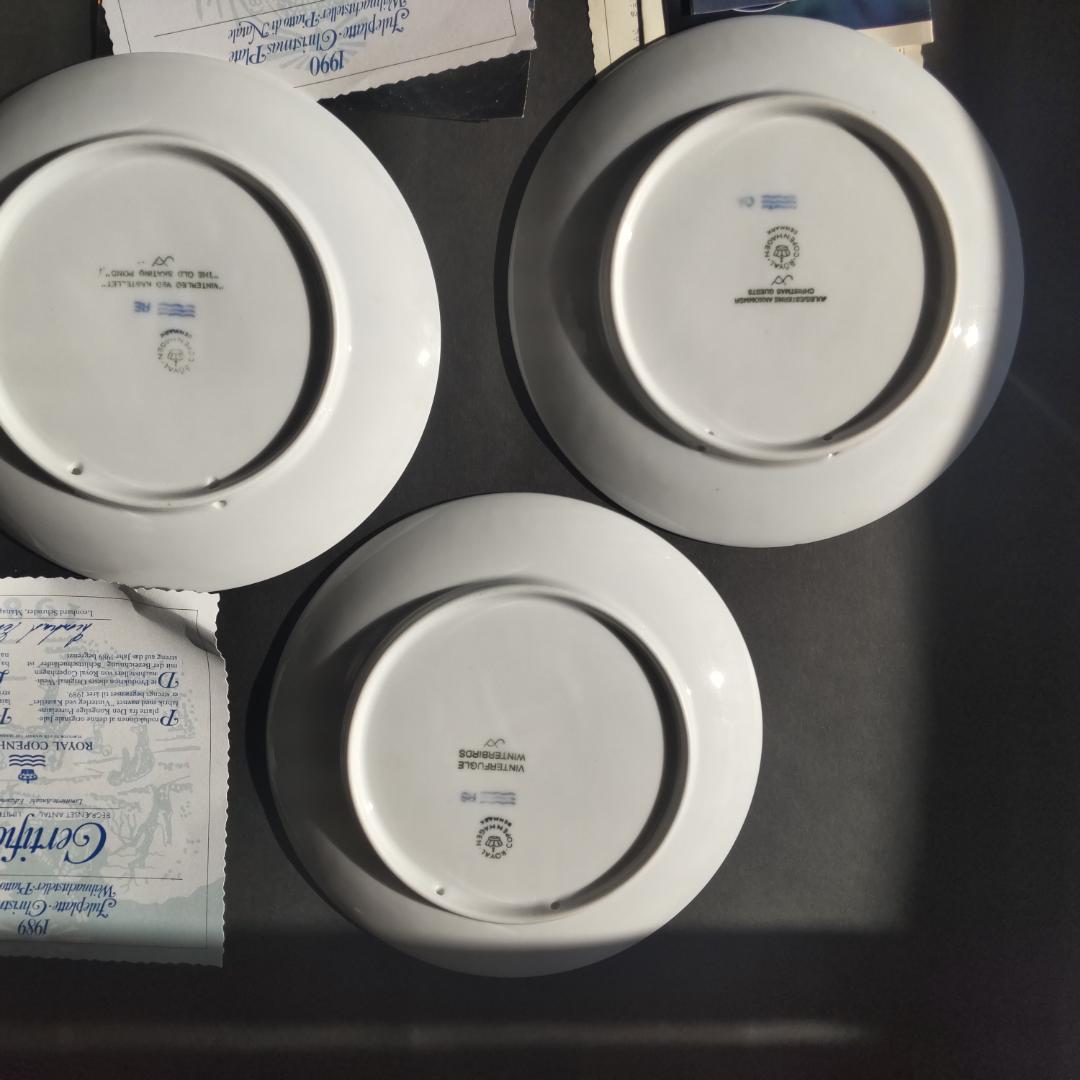 ロイヤルコペンハーゲン イヤープレート3枚 1987 1989 1993 箱付