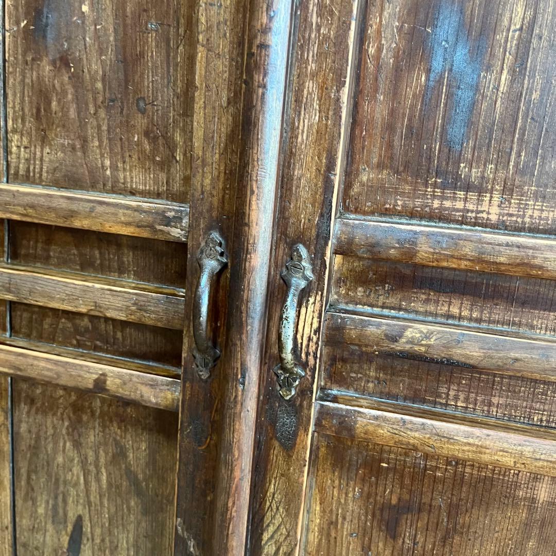 アンティーク 木製 チェスト 棚 食器棚 本棚 無垢材 カウンター