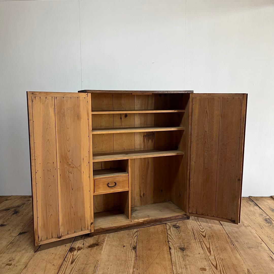 アンティーク 木製 チェスト 棚 食器棚 本棚 無垢材 カウンター