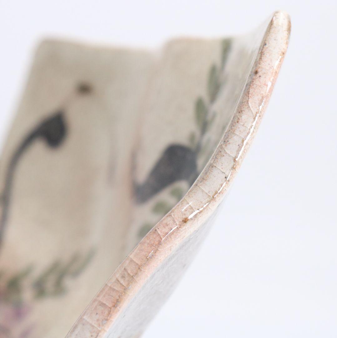 北大路魯山人作 鼠志野 藤絵皿 五客 清水公照書付 共箱共布　SZ853　DK1