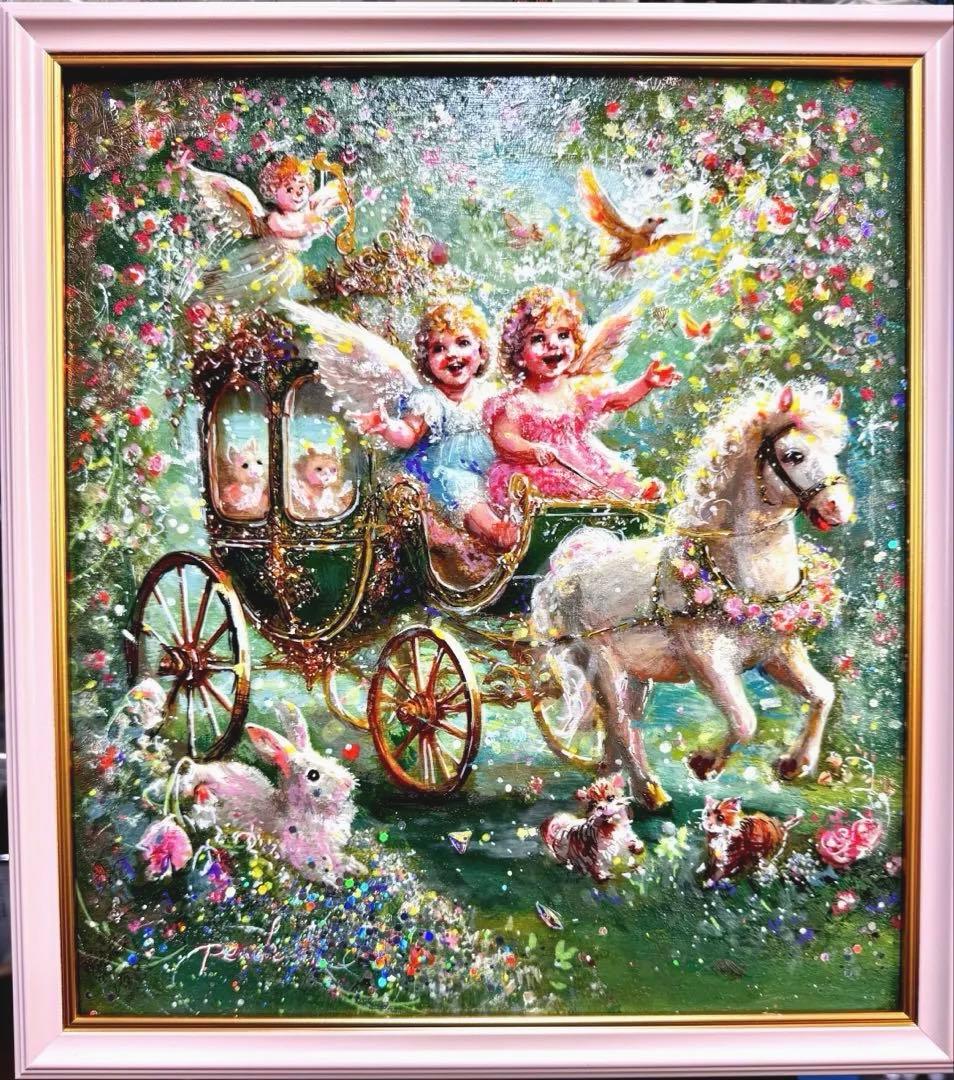 絵画原画　《Spiritual Cupids》　キラキラ溢れるバレンタイン