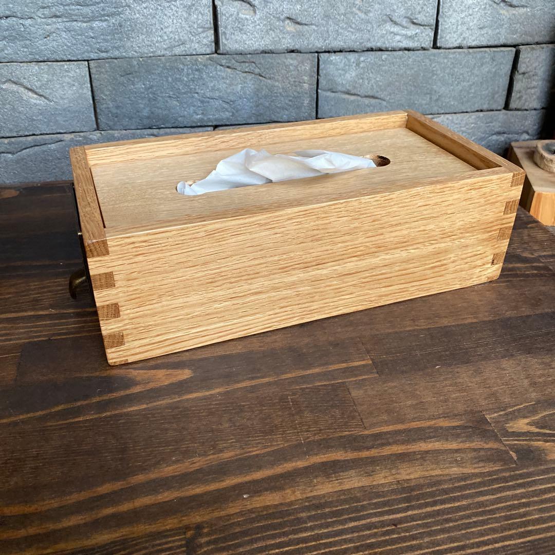 木製ブックスタンドとティッシュボックス ホワイトオーク無垢　オーダー品2点