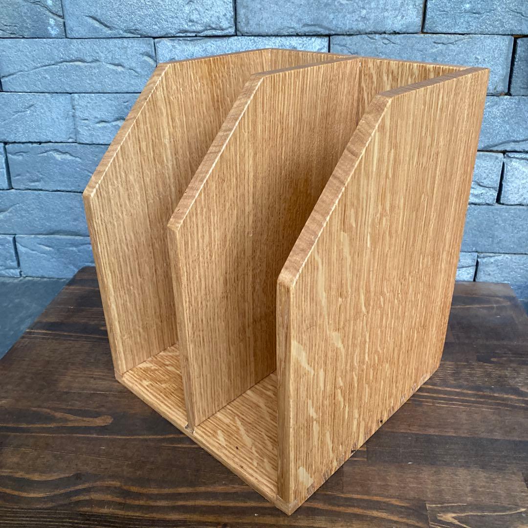 木製ブックスタンドとティッシュボックス ホワイトオーク無垢　オーダー品2点