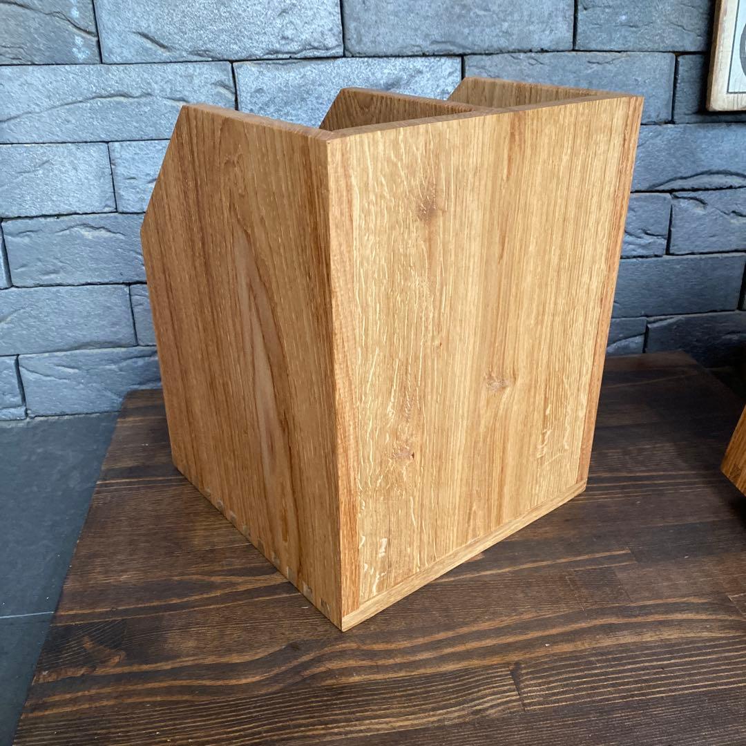 木製ブックスタンドとティッシュボックス ホワイトオーク無垢　オーダー品2点