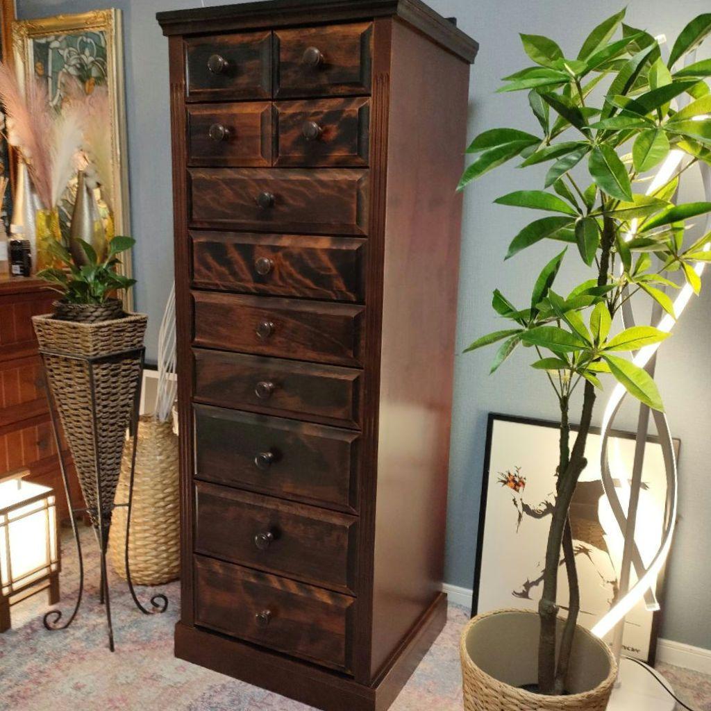 北海道民芸調チェスト 9段 11杯 - メルカリ