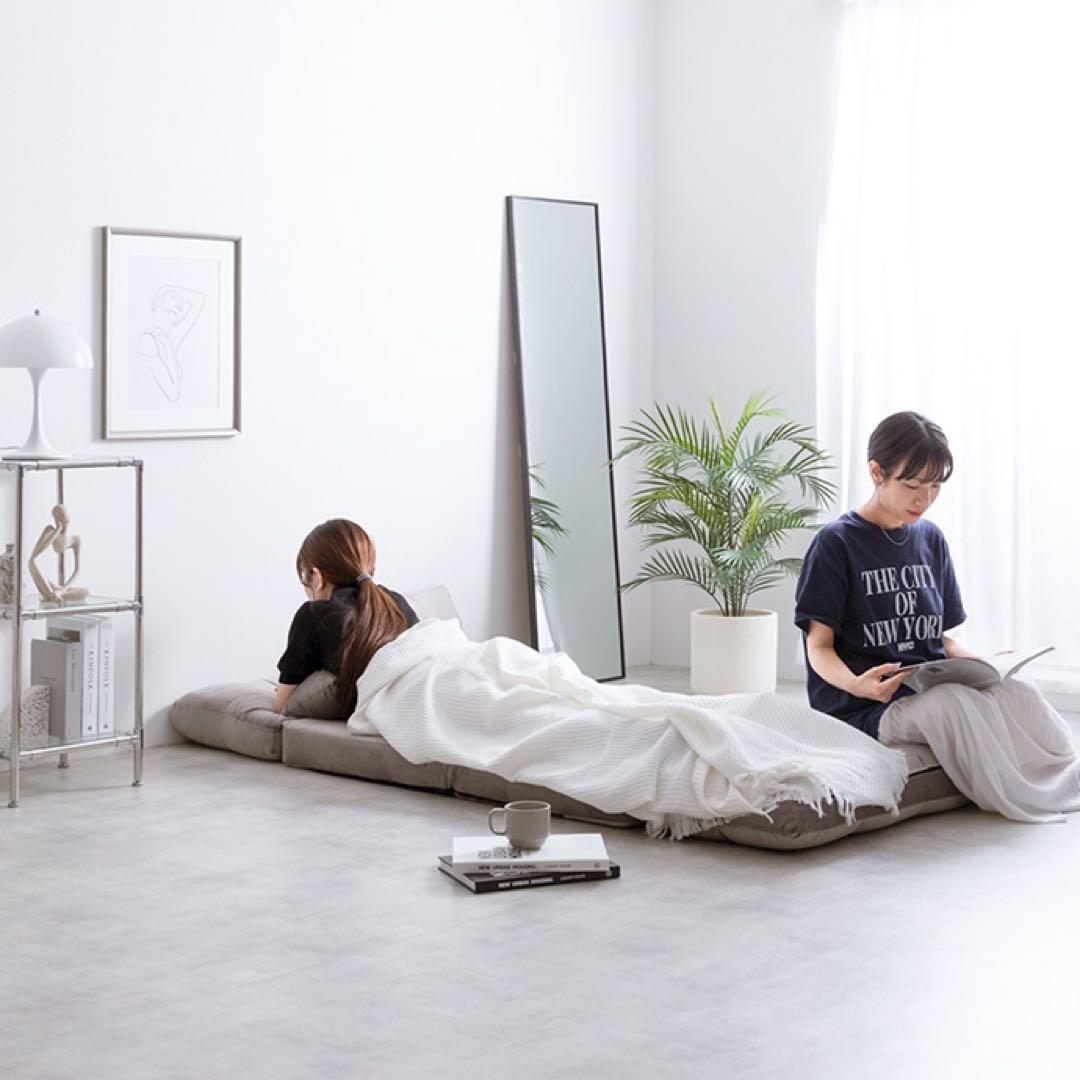 【新品 送料無料】 リクライニングソファベッド　全３色　ソファベッド　ローソファ