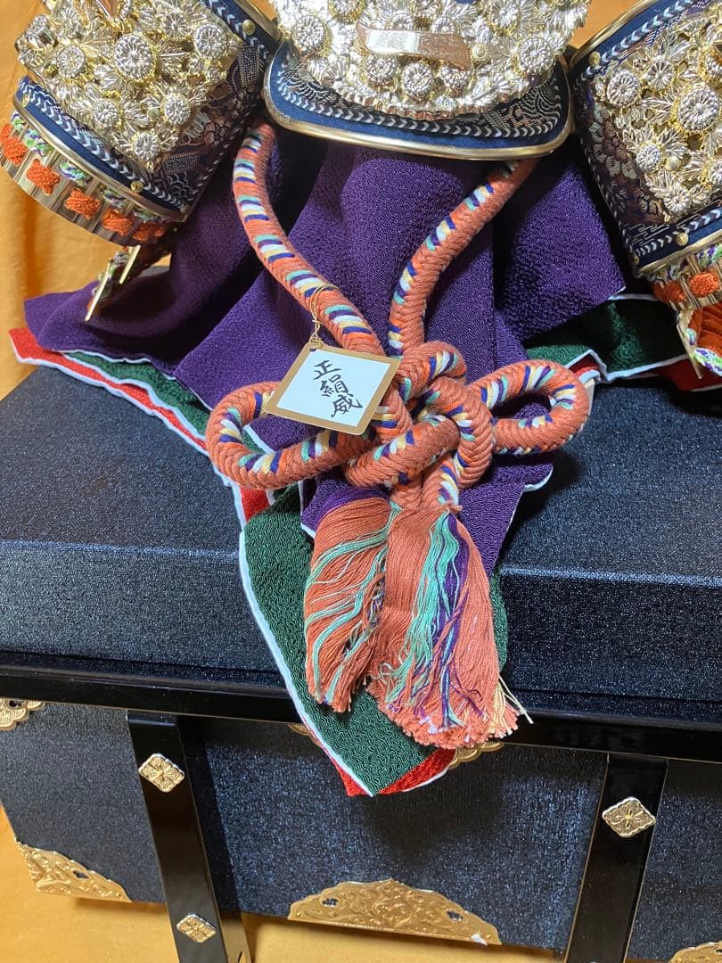 五月人形　25号　兜　美濃長鍬形　 宝石付　純金箔押木彫竜　甲冑