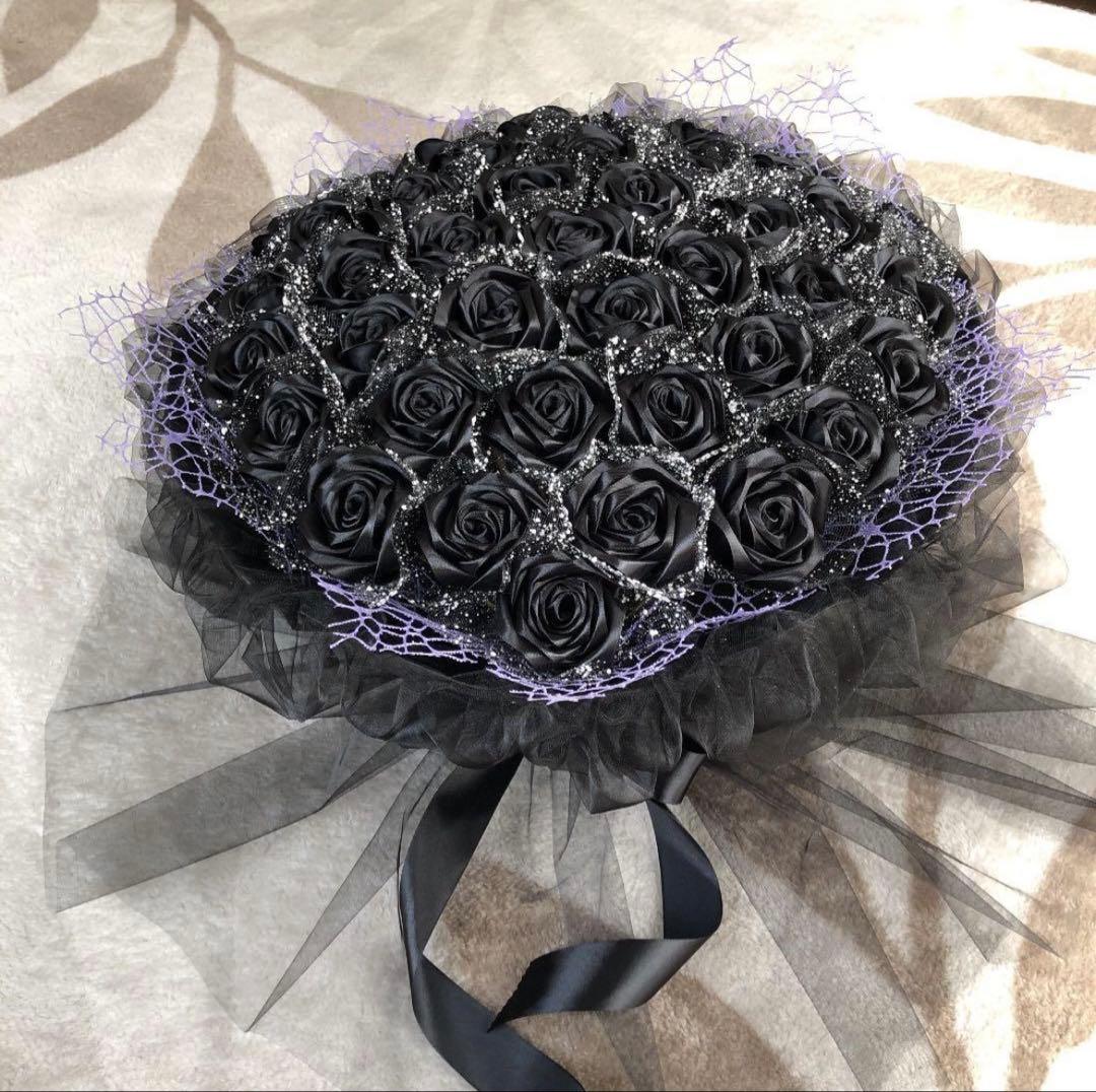 40本黒バラブーケ 枯れないバラ プレゼント お祝い 特別な日 特別な人