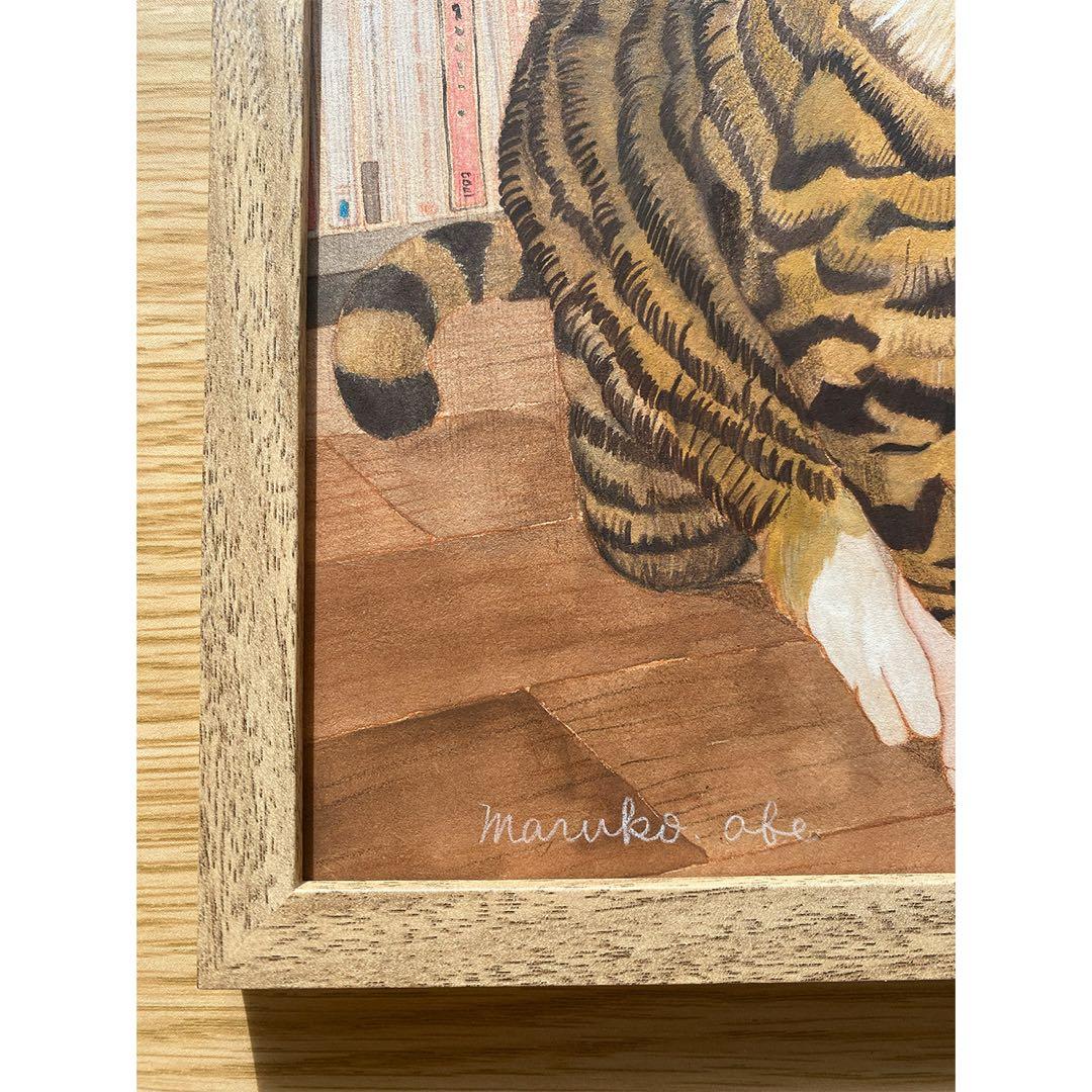 《送料無料》原画「書斎の猫」猫イラスト
