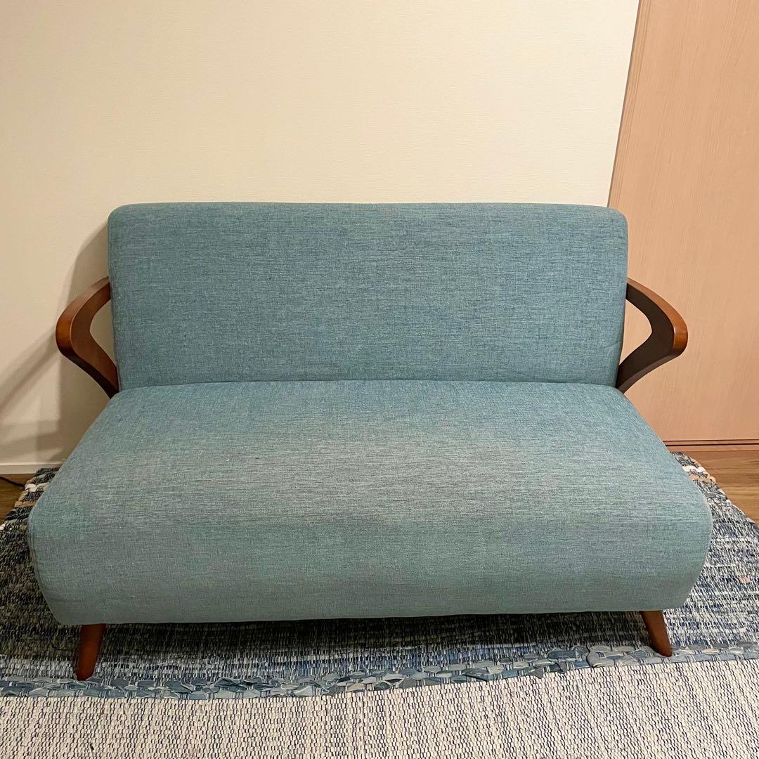 【⭕️値下げ中】NOCE(ノーチェ) コンパクトソファ 2人掛け ブルー