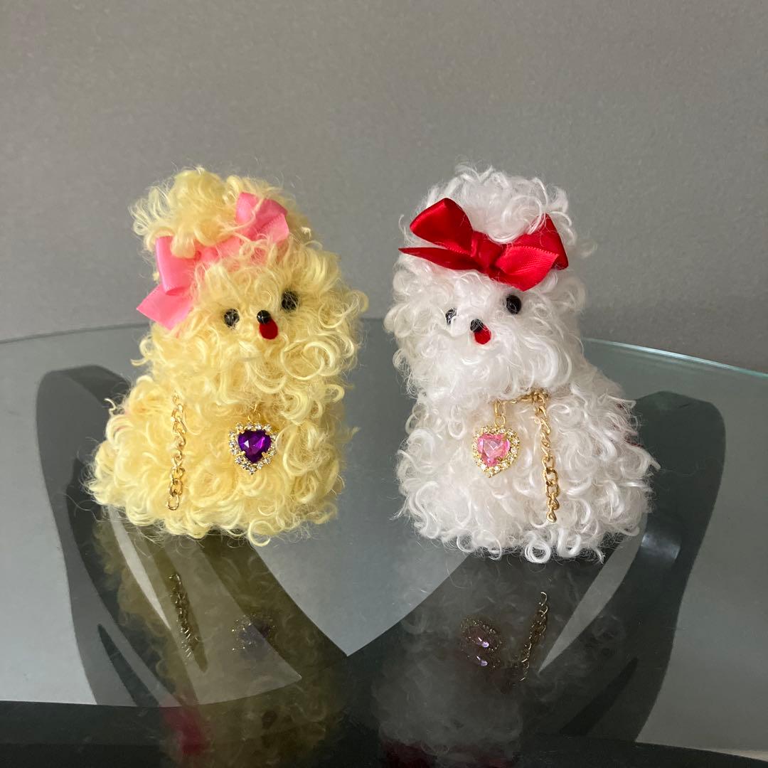 あやぽんぬ ちょんまげくるくる犬　ぬいぐるみ　白