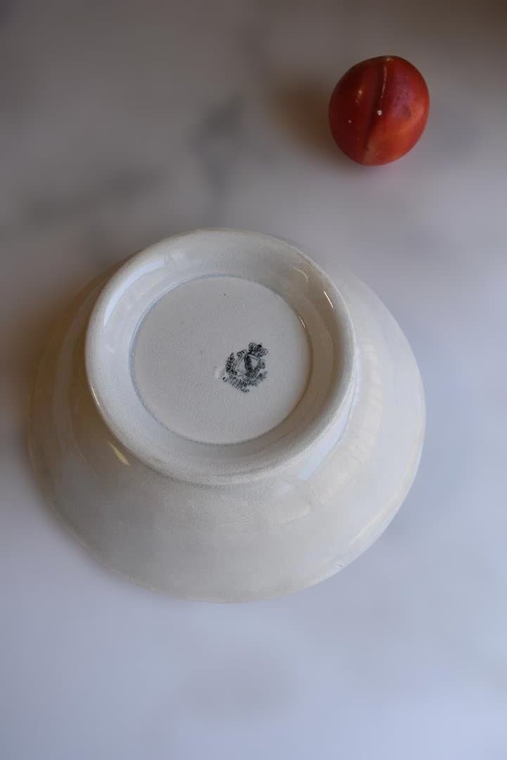 1897年リュネビル窯　輪花鉢　23㎝（小）印有　 フランスアンティーク