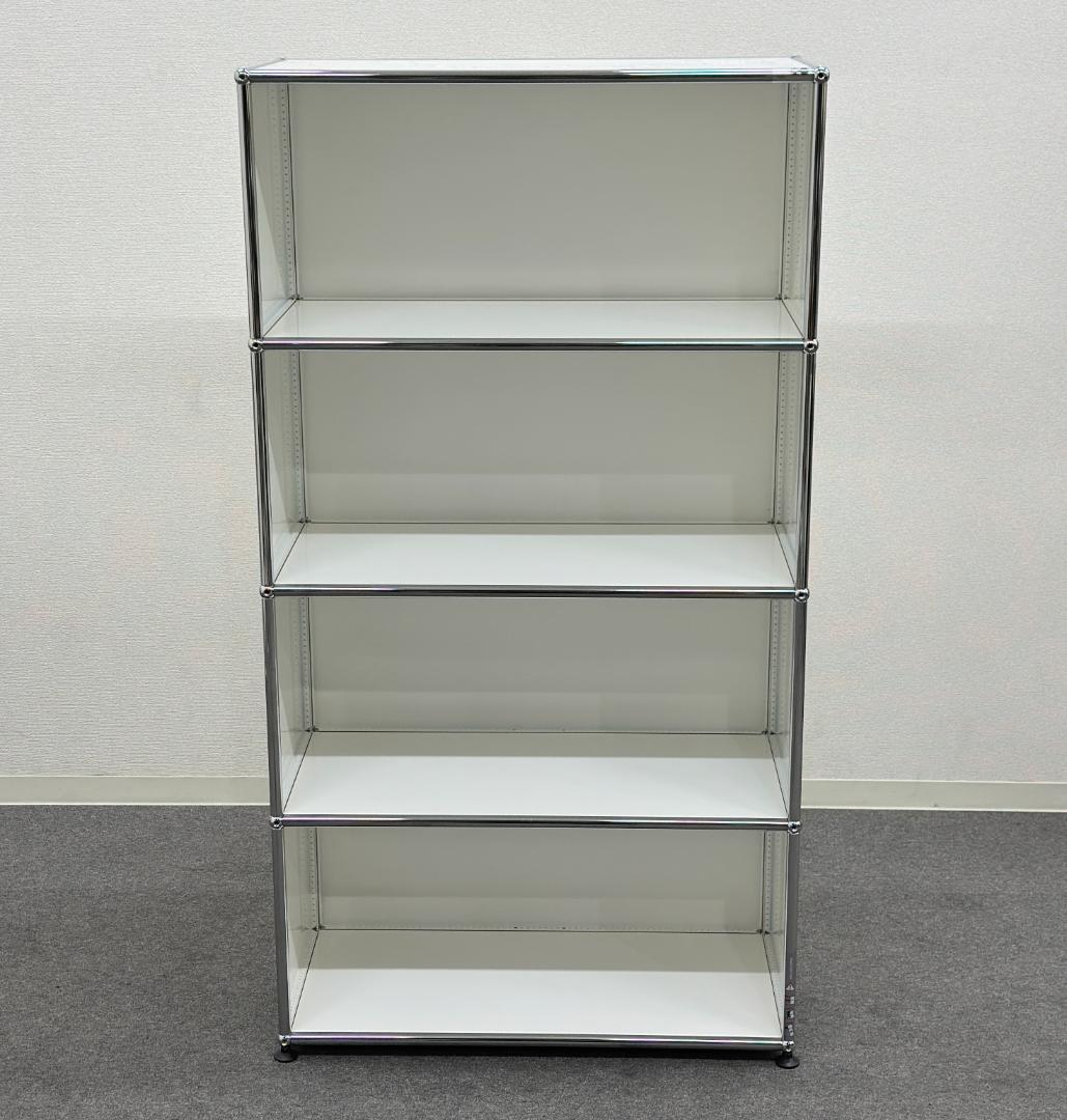 未使用品■USM/ハラーシステム■オープンシェルフ　1列4段　白　収納　オフィス