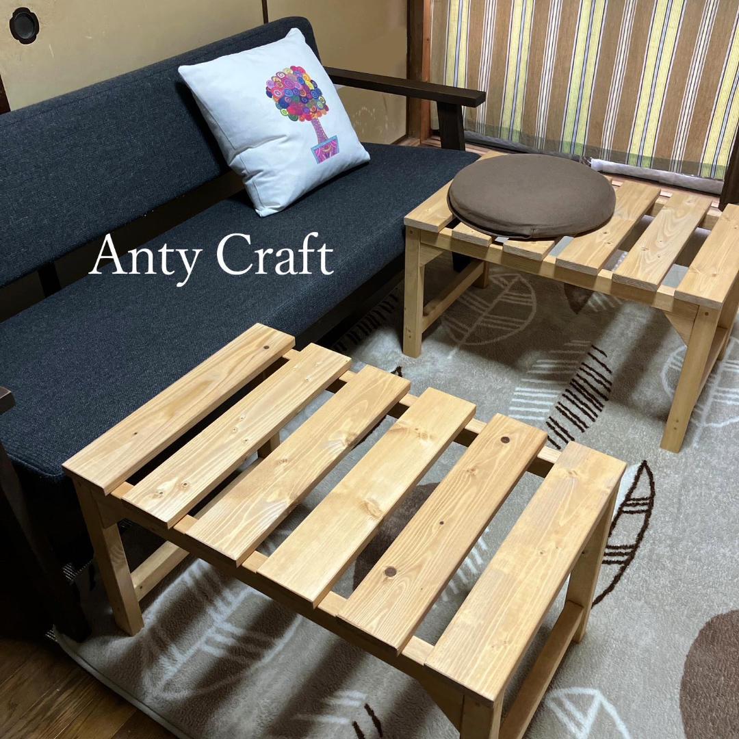 ソファをベッドに変える！延長ソファ・オットマン・コーヒーテーブル　2台１セット