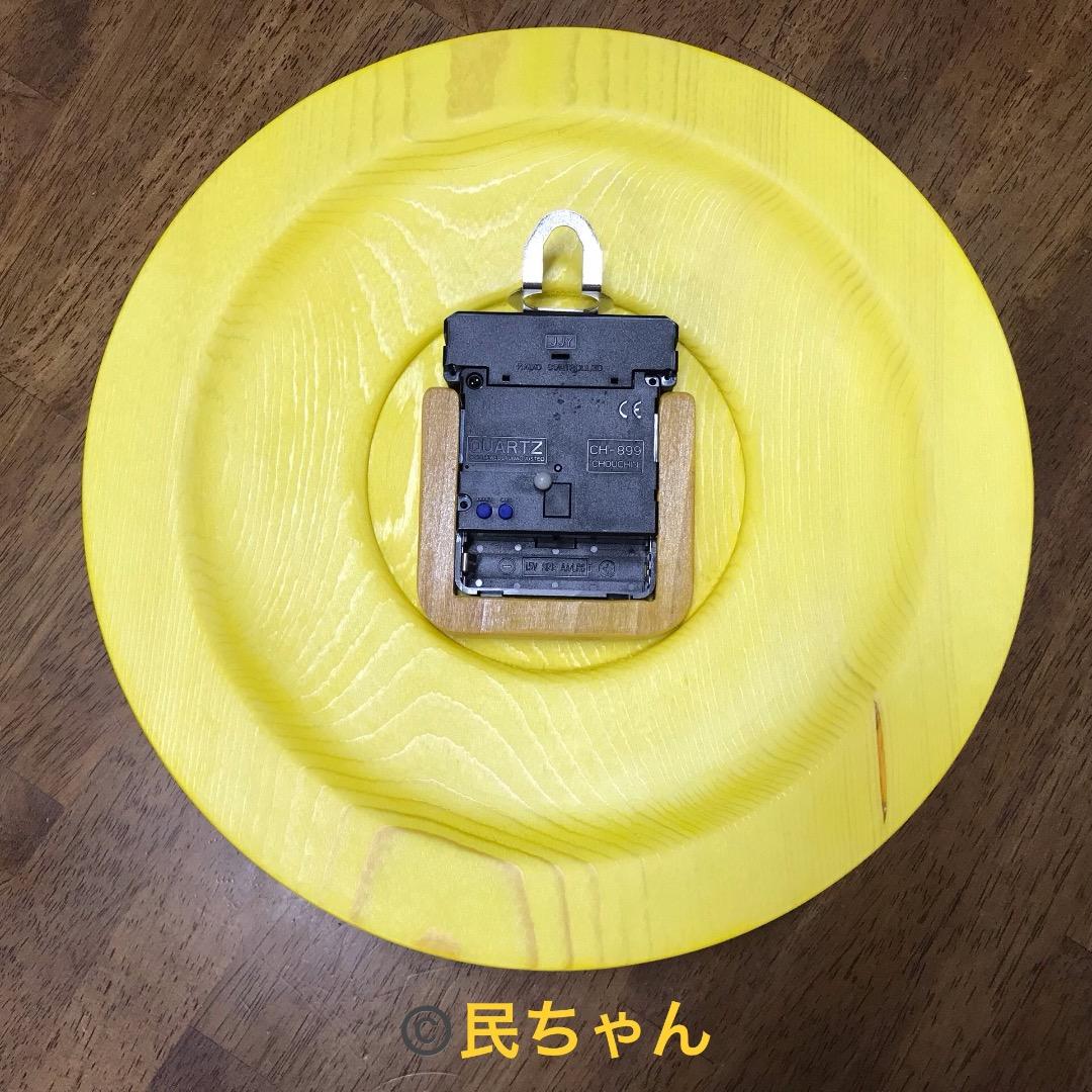 ハンドメイド　掛時計　かわいい　猫　木製　カラフル　ねこ電波時計　T-309