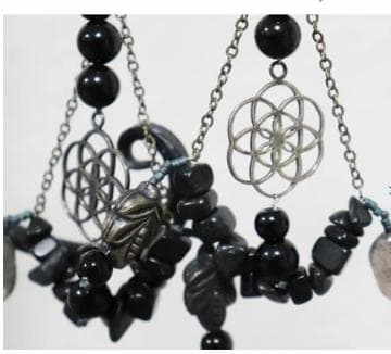 ピアス シルバー 天然石 フラワーオブライフ 大人ナチュラル