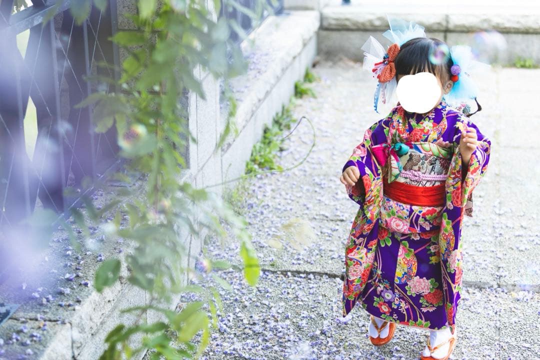 アンティーク着物 だらり帯 髪飾り足袋 セット 七五三 3歳用