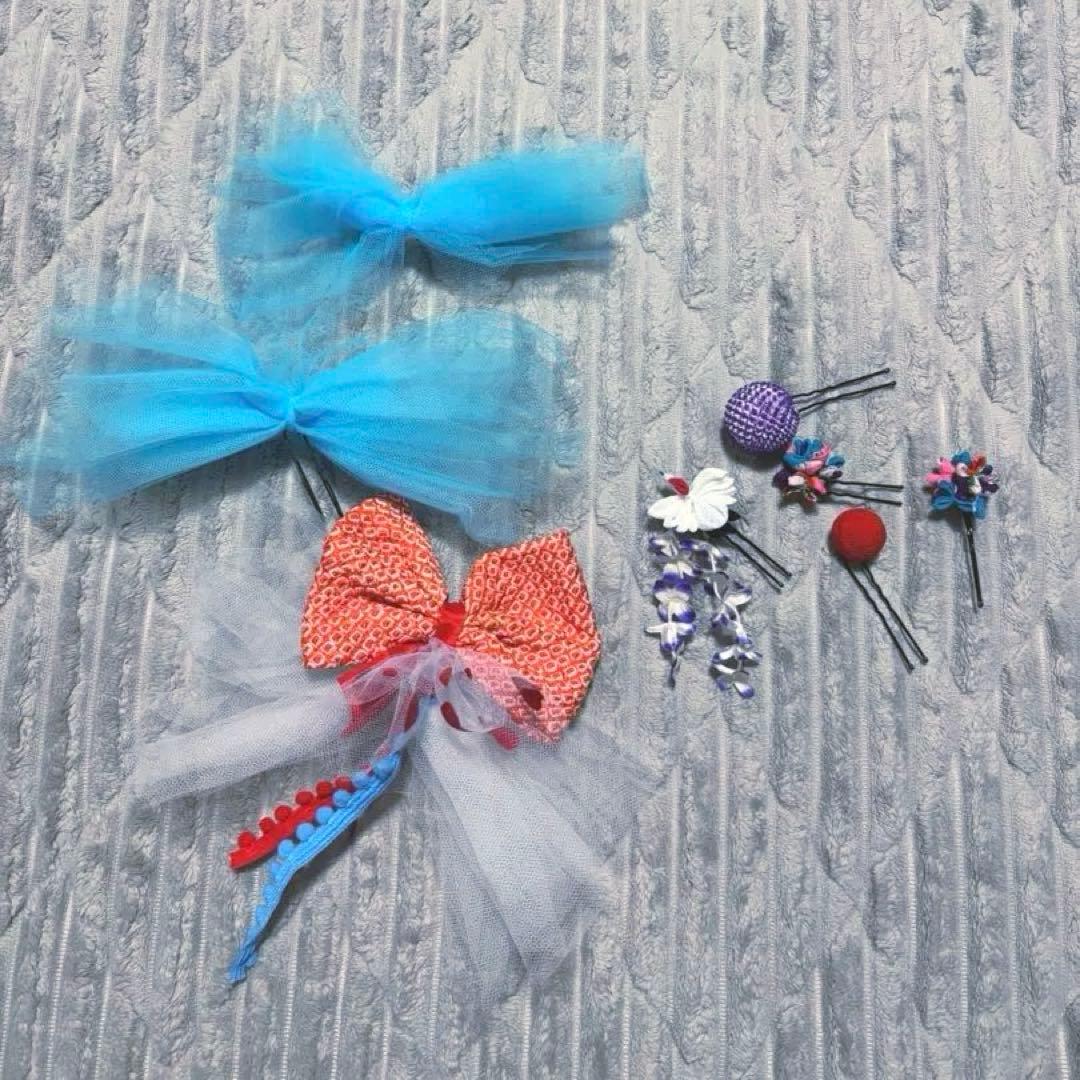 アンティーク着物 だらり帯 髪飾り足袋 セット 七五三 3歳用