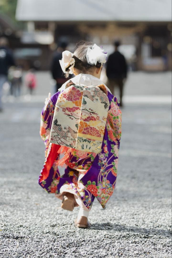 アンティーク着物 だらり帯 髪飾り足袋 セット 七五三 3歳用