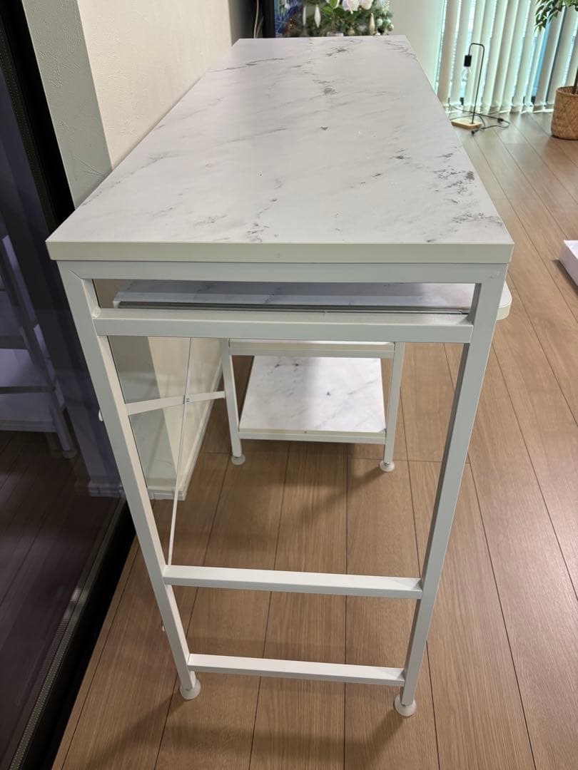 LOWYA 大理石風キッチンカウンター 幅120センチ