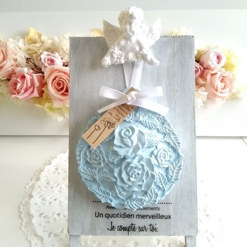 アロマストーン薔薇サシェ&天使の押しピン付き