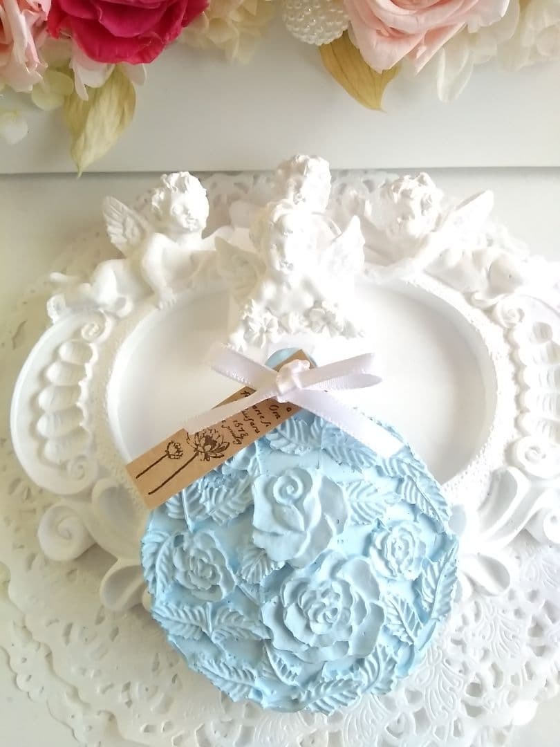 アロマストーン薔薇サシェ&天使の押しピン付き