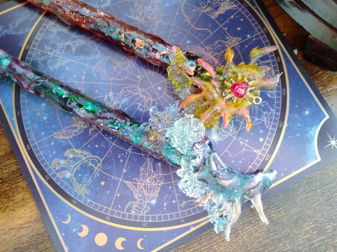 *＊*太陽の灯火*＊*　魔導具　魔法のガラスレジンペン　魔法の杖