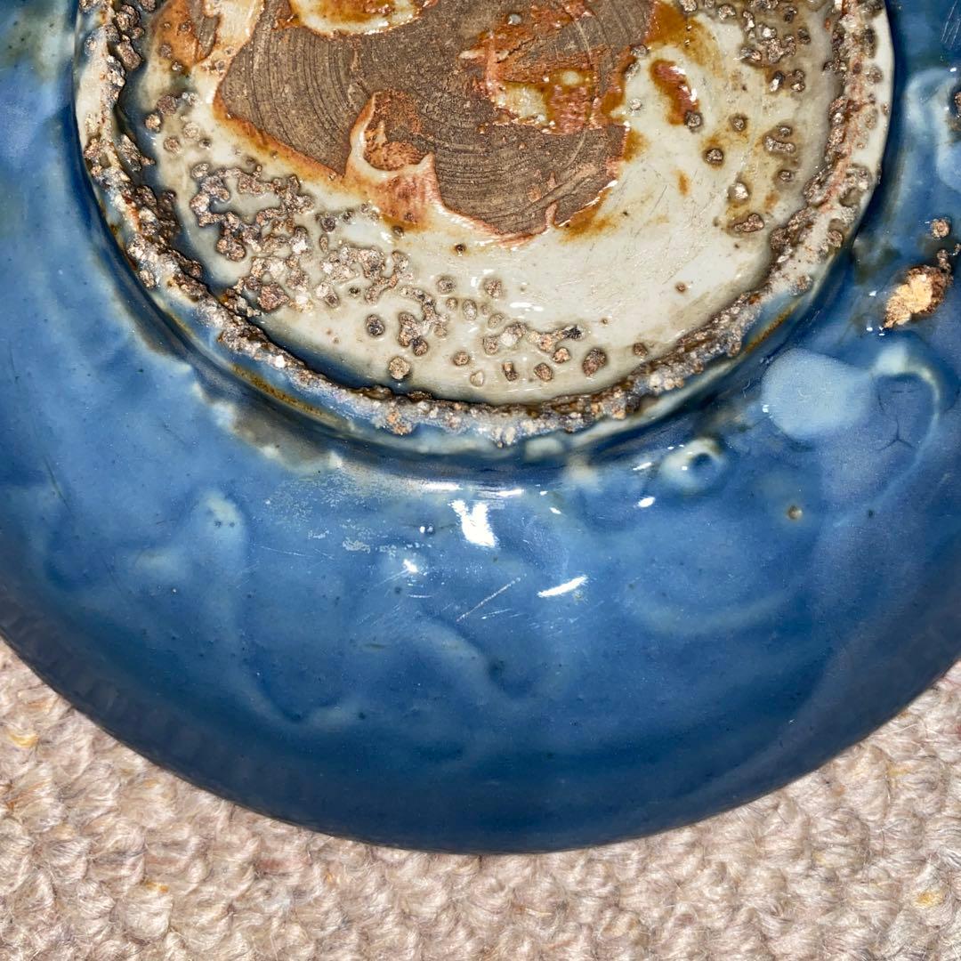 瑠璃色　皿　清時代　初期