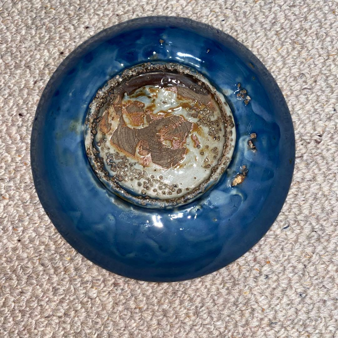 瑠璃色　皿　清時代　初期