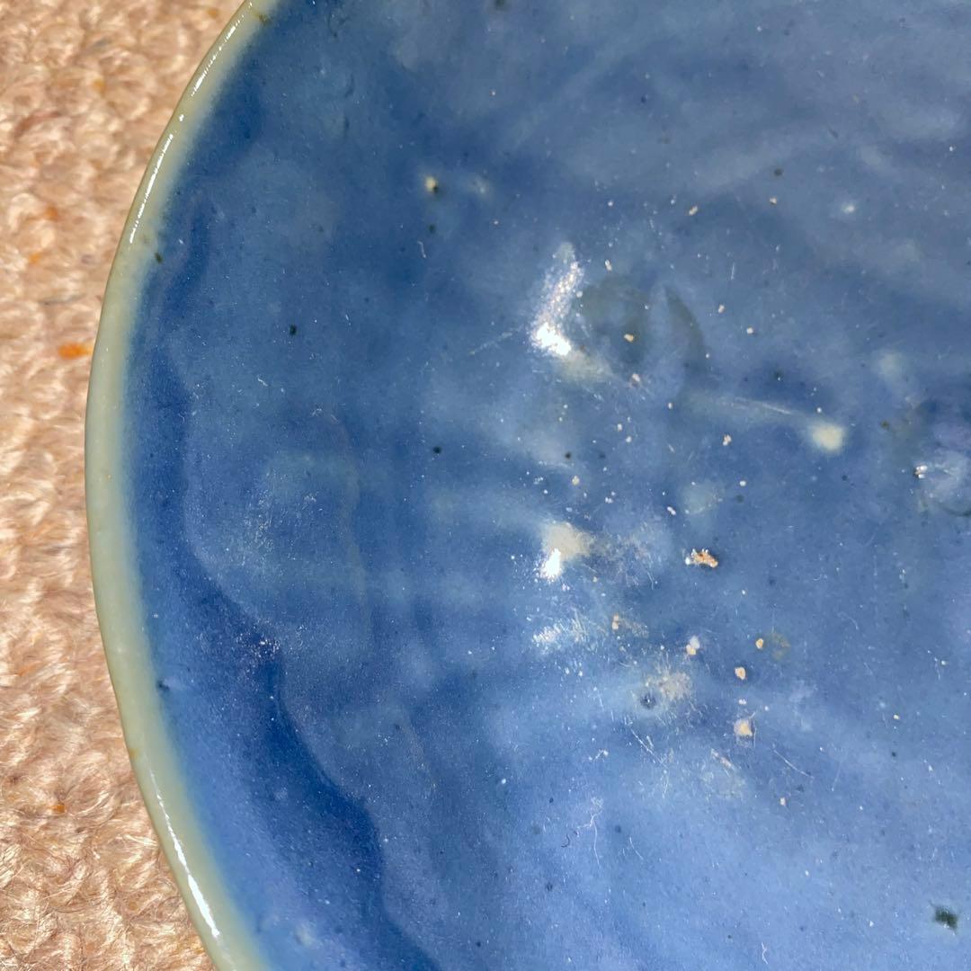 瑠璃色　皿　清時代　初期