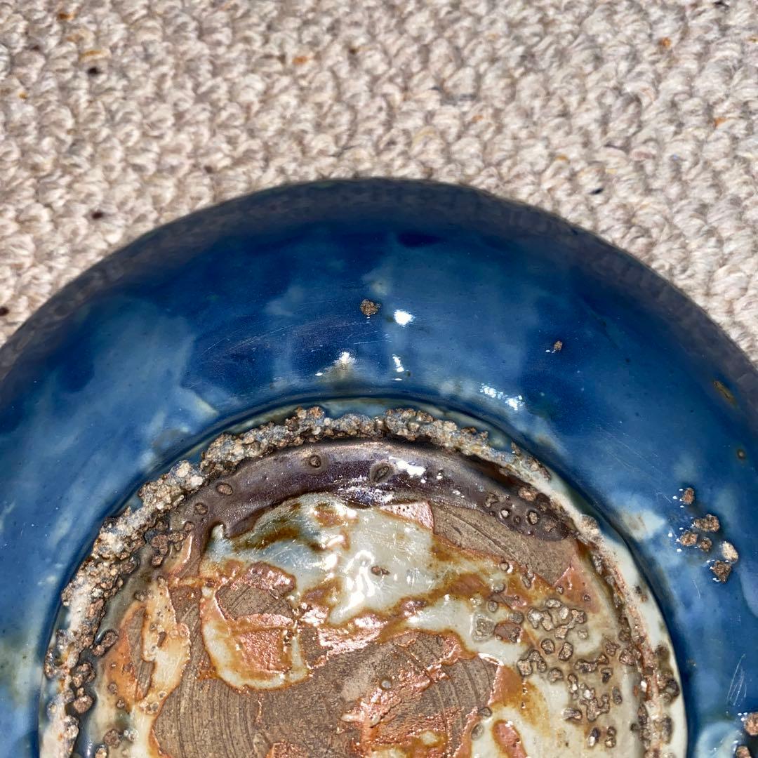 瑠璃色　皿　清時代　初期