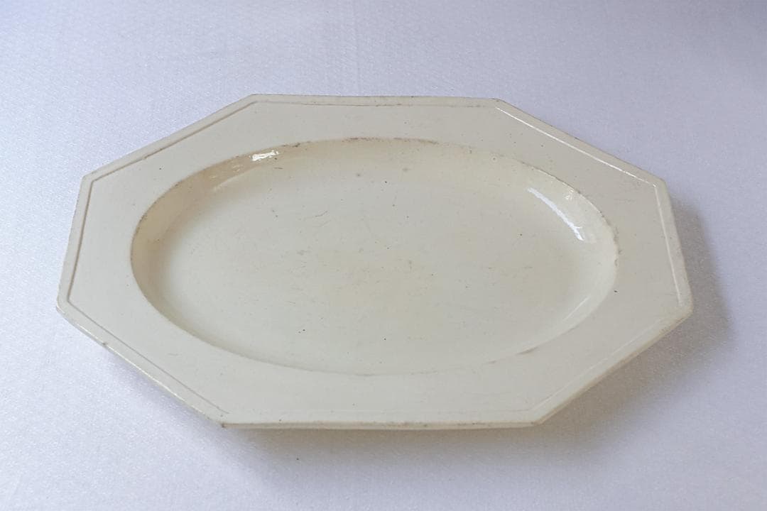 フランスアンティーク 　19世紀　オクトゴナル　オーバルプレート　38.7cm