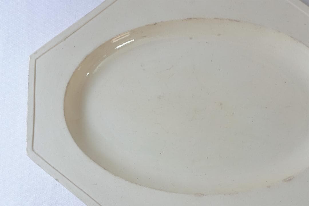 フランスアンティーク 　19世紀　オクトゴナル　オーバルプレート　38.7cm