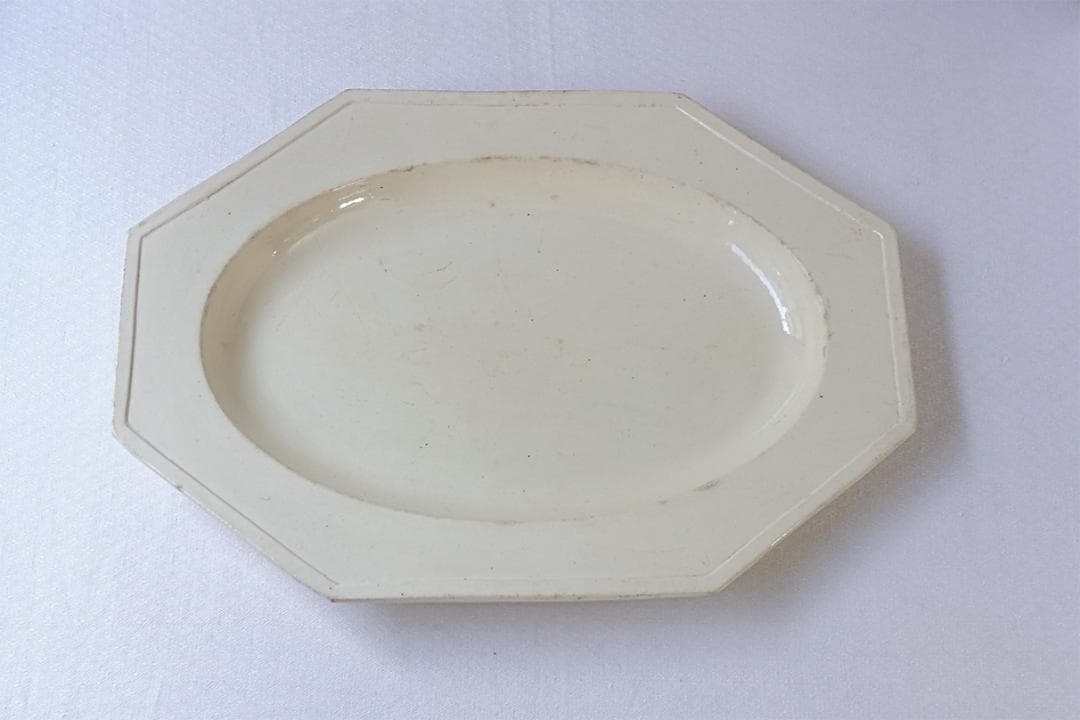 フランスアンティーク 　19世紀　オクトゴナル　オーバルプレート　38.7cm