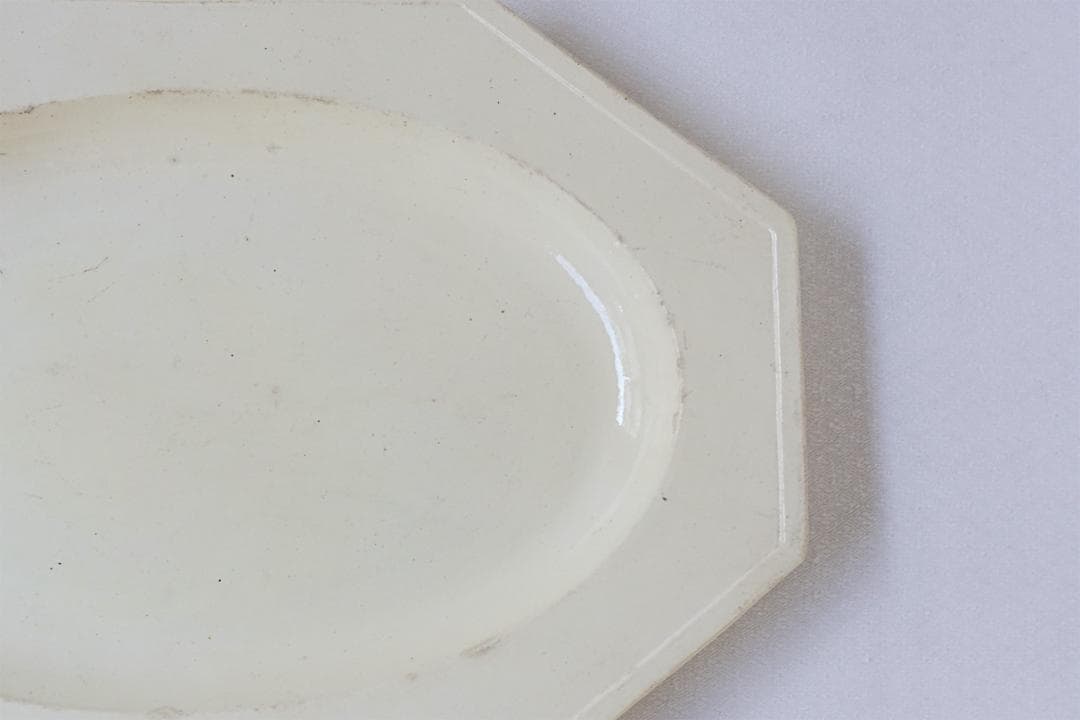 フランスアンティーク 　19世紀　オクトゴナル　オーバルプレート　38.7cm