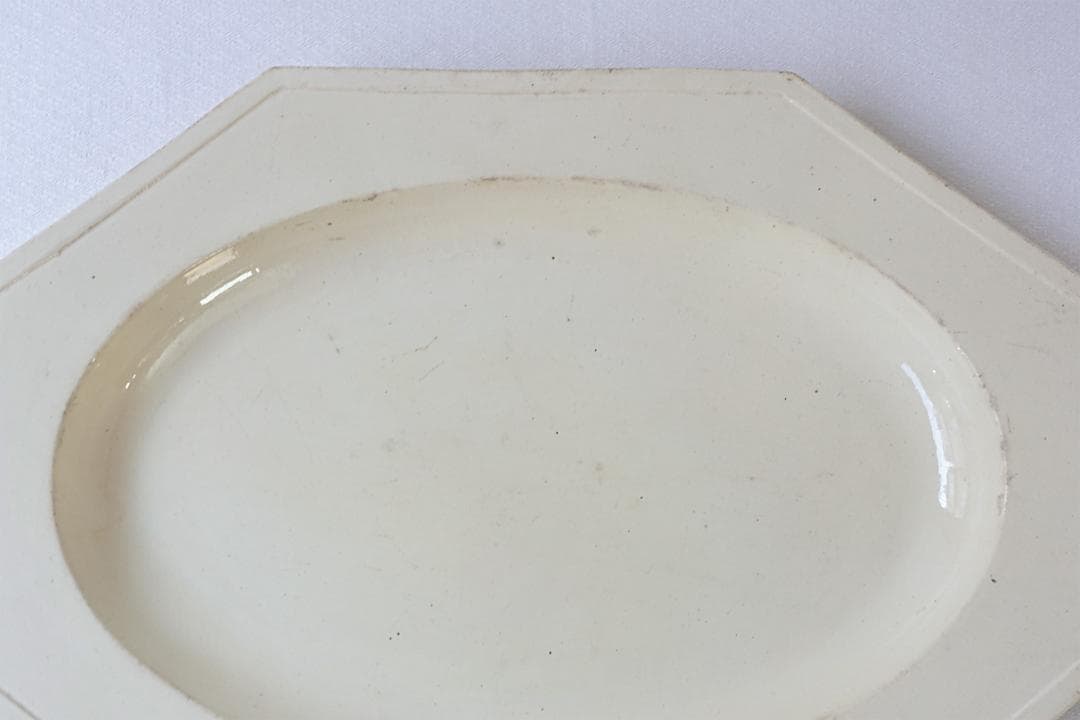 フランスアンティーク 　19世紀　オクトゴナル　オーバルプレート　38.7cm