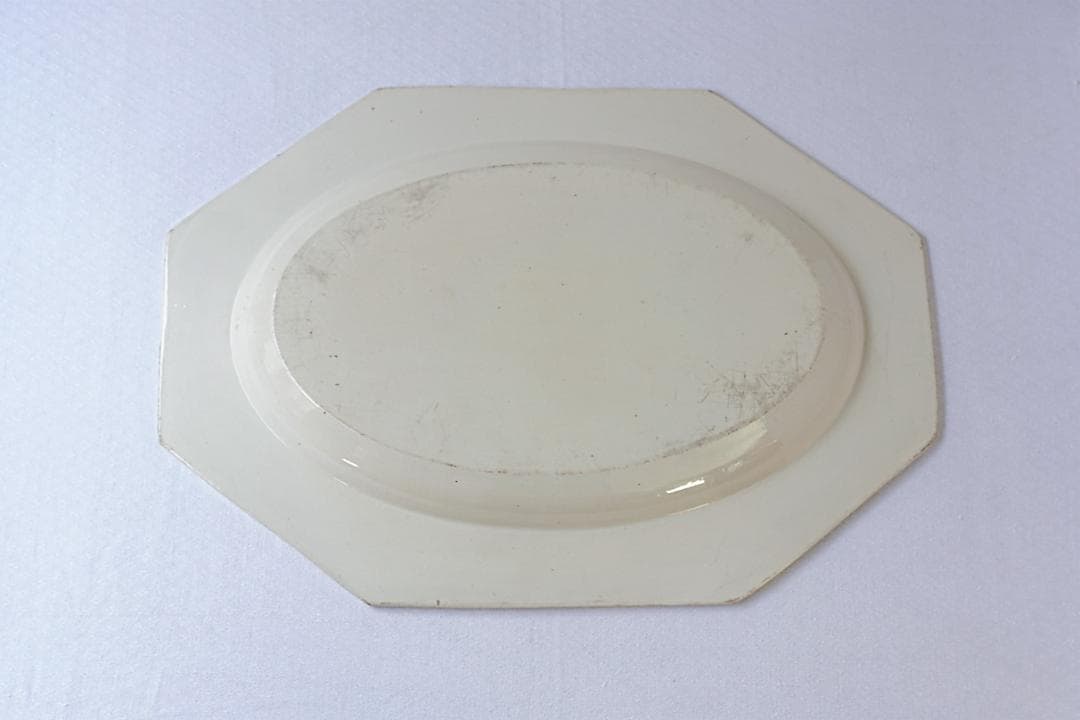 フランスアンティーク 　19世紀　オクトゴナル　オーバルプレート　38.7cm