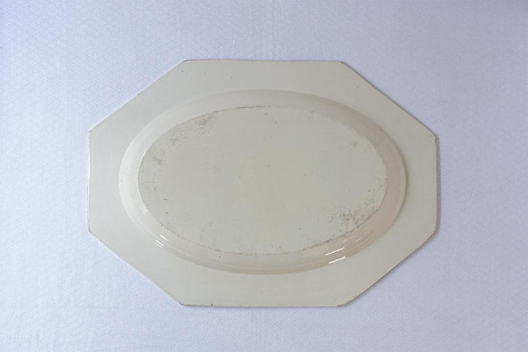 フランスアンティーク 　19世紀　オクトゴナル　オーバルプレート　38.7cm