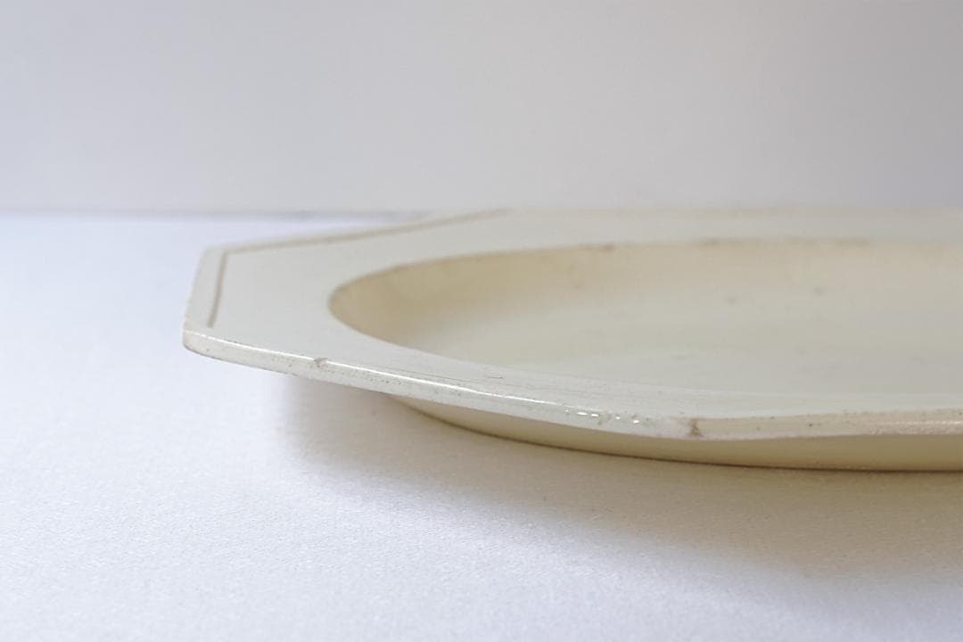 フランスアンティーク 　19世紀　オクトゴナル　オーバルプレート　38.7cm