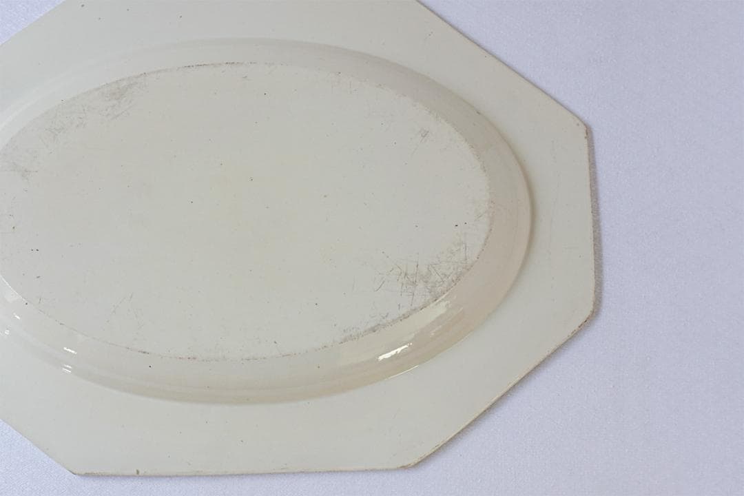 フランスアンティーク 　19世紀　オクトゴナル　オーバルプレート　38.7cm