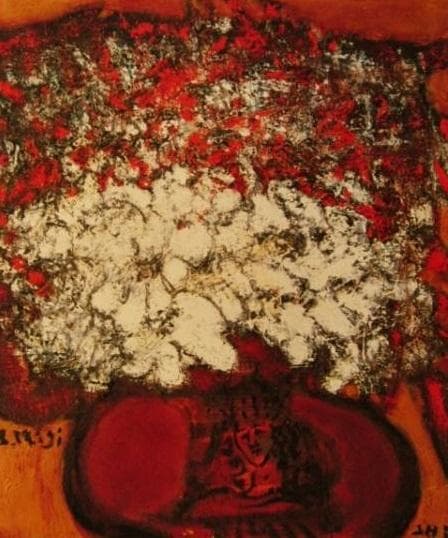 三岸節子、【花 ヴェロンにて】、希少な大判額装用画集より、美品