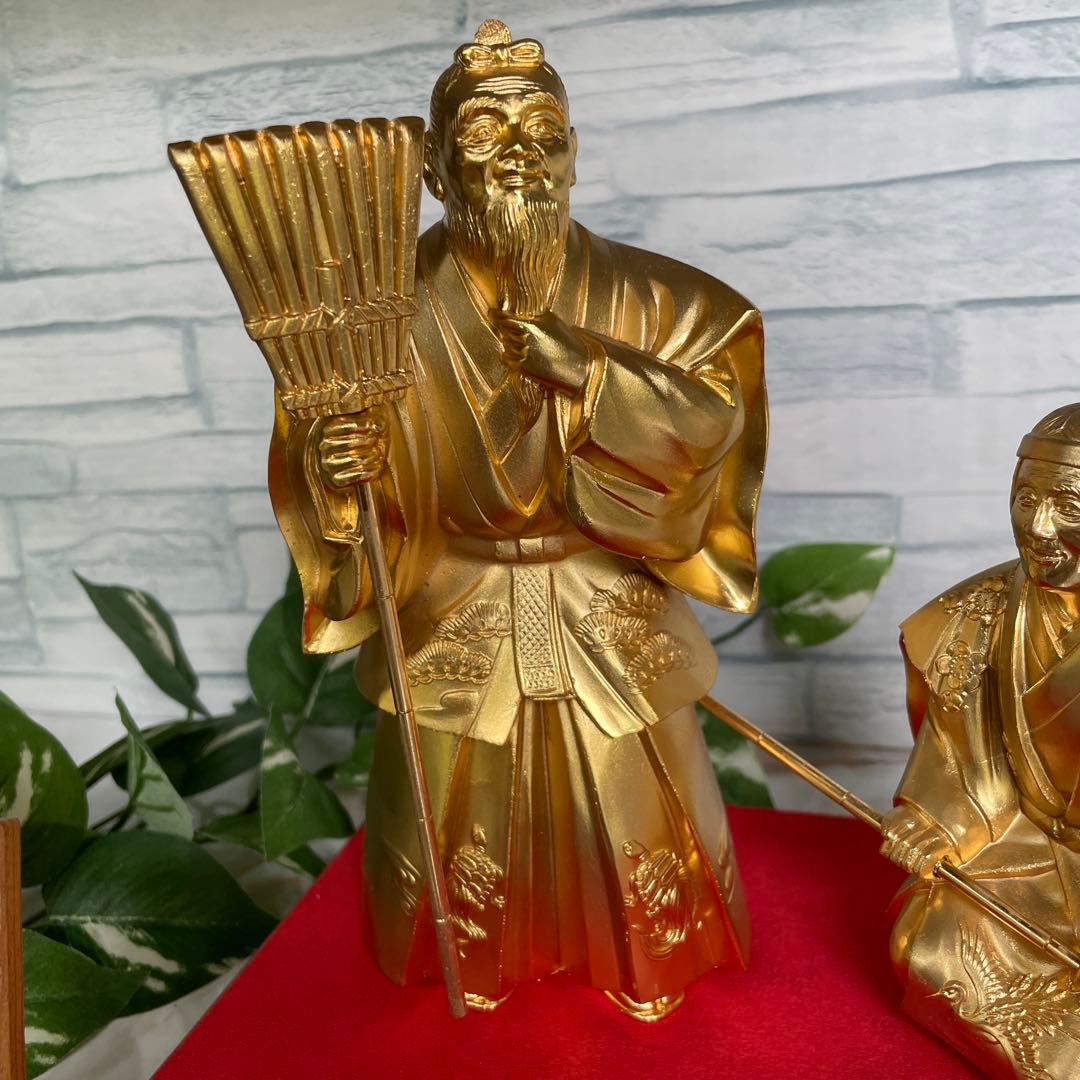 日本伝統縁起美術工芸品 黄金 吉祥高砂 金色 置物 結婚 長寿 - メルカリ