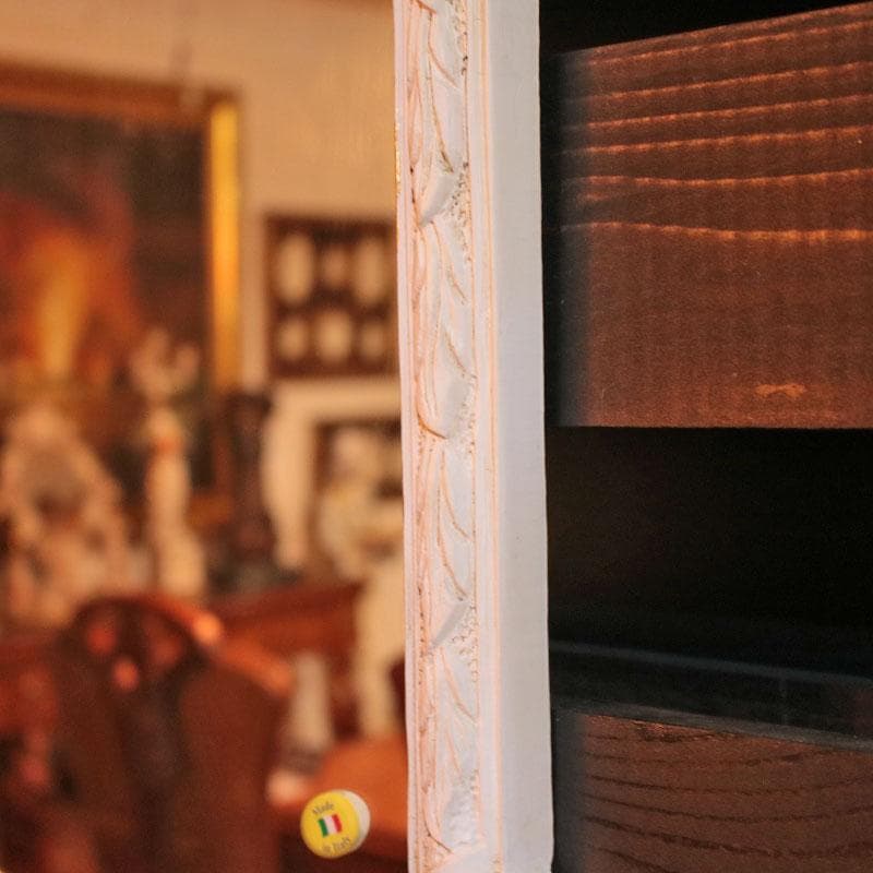 ウォールミラー イタリア製 ホワイト 白 インテリア 壁掛け 124-612