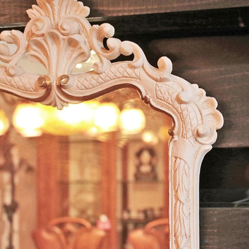 ウォールミラー イタリア製 ホワイト 白 インテリア 壁掛け 124-612