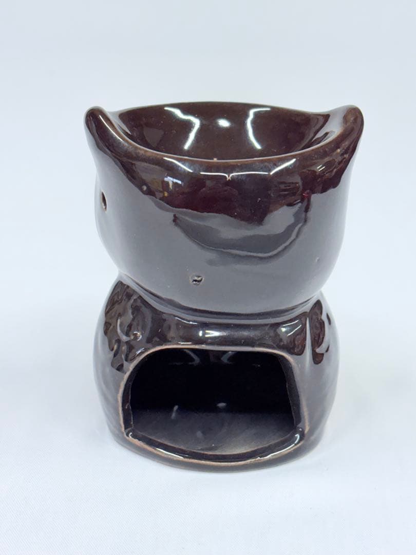 アロマオイルバーナー フクロウ 香炉 アロマポット 黒と青 開運 梟 ふくろう