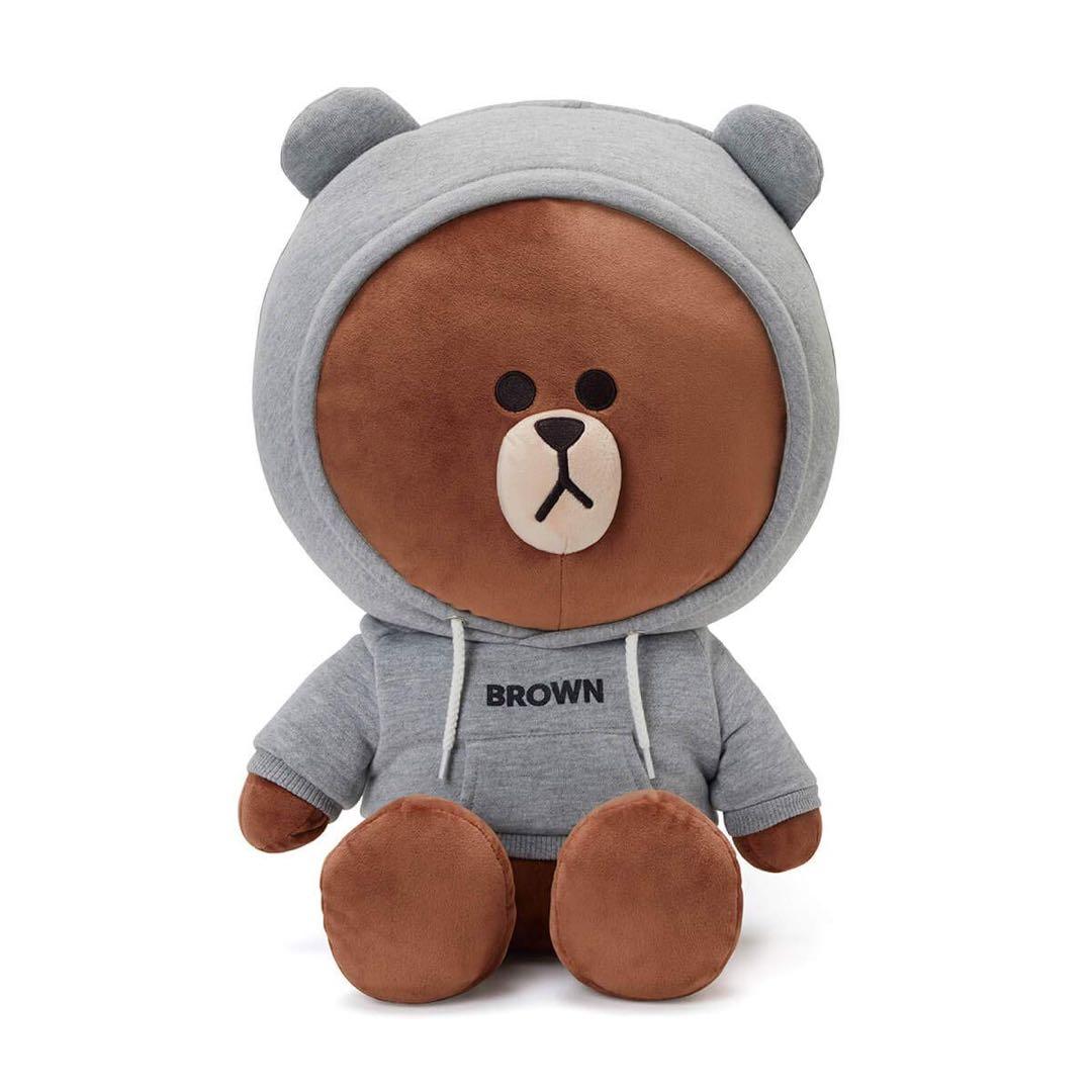 LINE ブラウン パーカー ぬいぐるみ - メルカリ